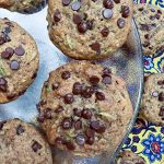 zucchini muffins on a pedestal dish