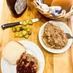 pulled pork on a cutting board